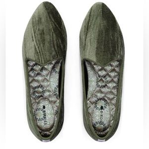 Birdies Herons, crushed velvet olive green. Never worn outside the house!